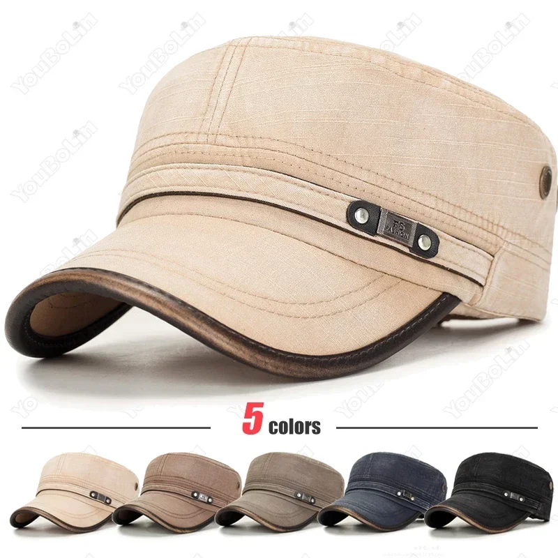 Dad Hat Cotton - Gewassen, verweerde, vervaagde platte pet met