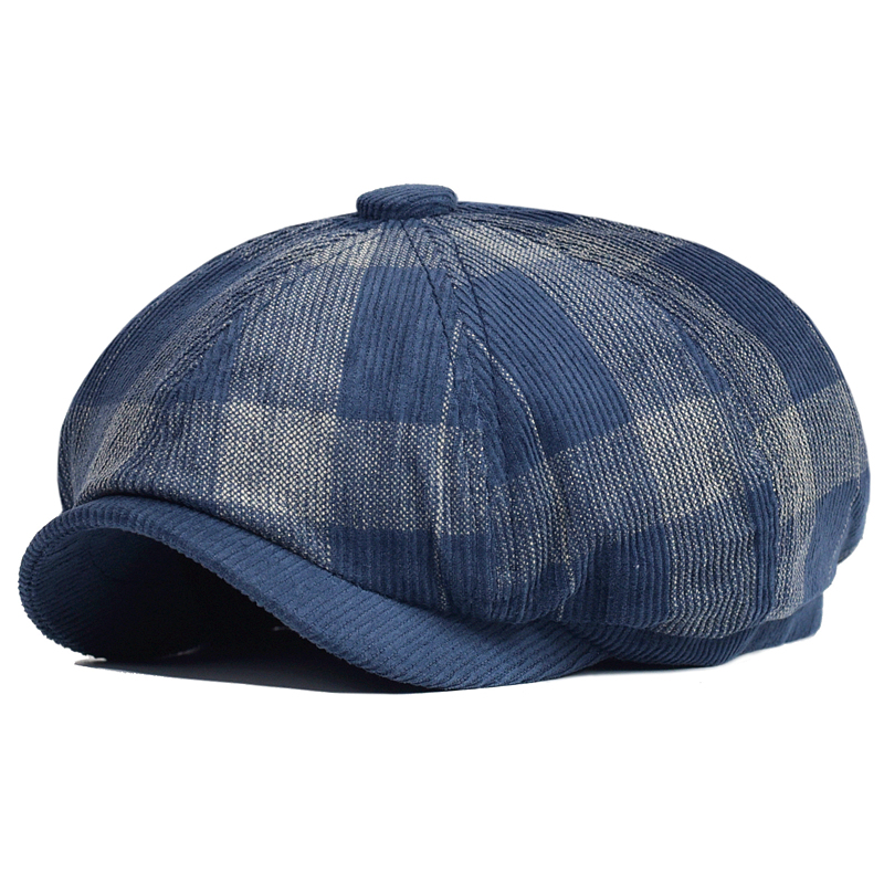 Dad Hat Cotton - Herfst Winter Plaid Dikke Krantenverkoper Hoed