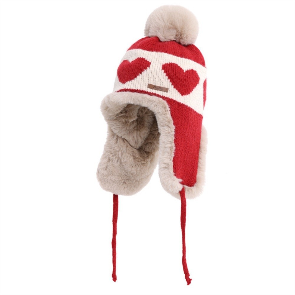Polyester hoed met hartmotief, - Trapper Hat Ear Flap recensie en prijs