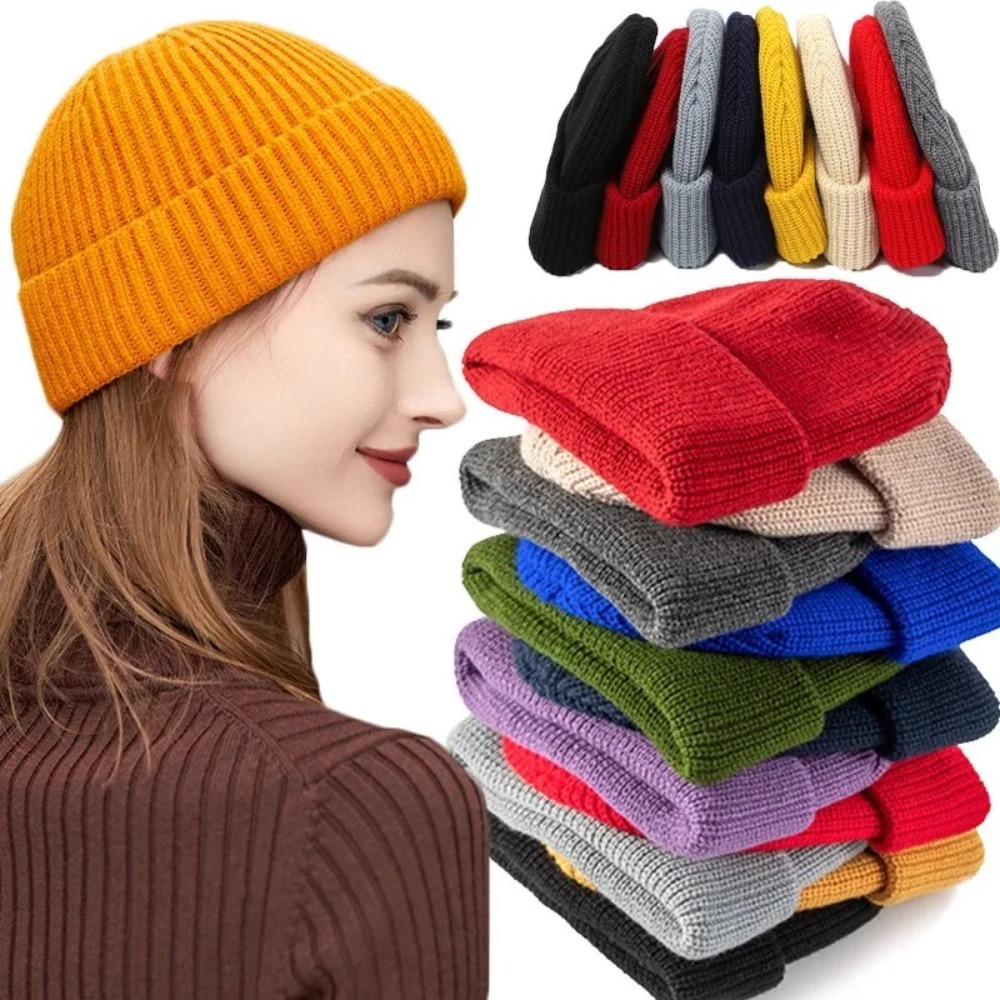Herfst Winter Unisex effen kle - Beanie Cuffed Knit recensie en prijs